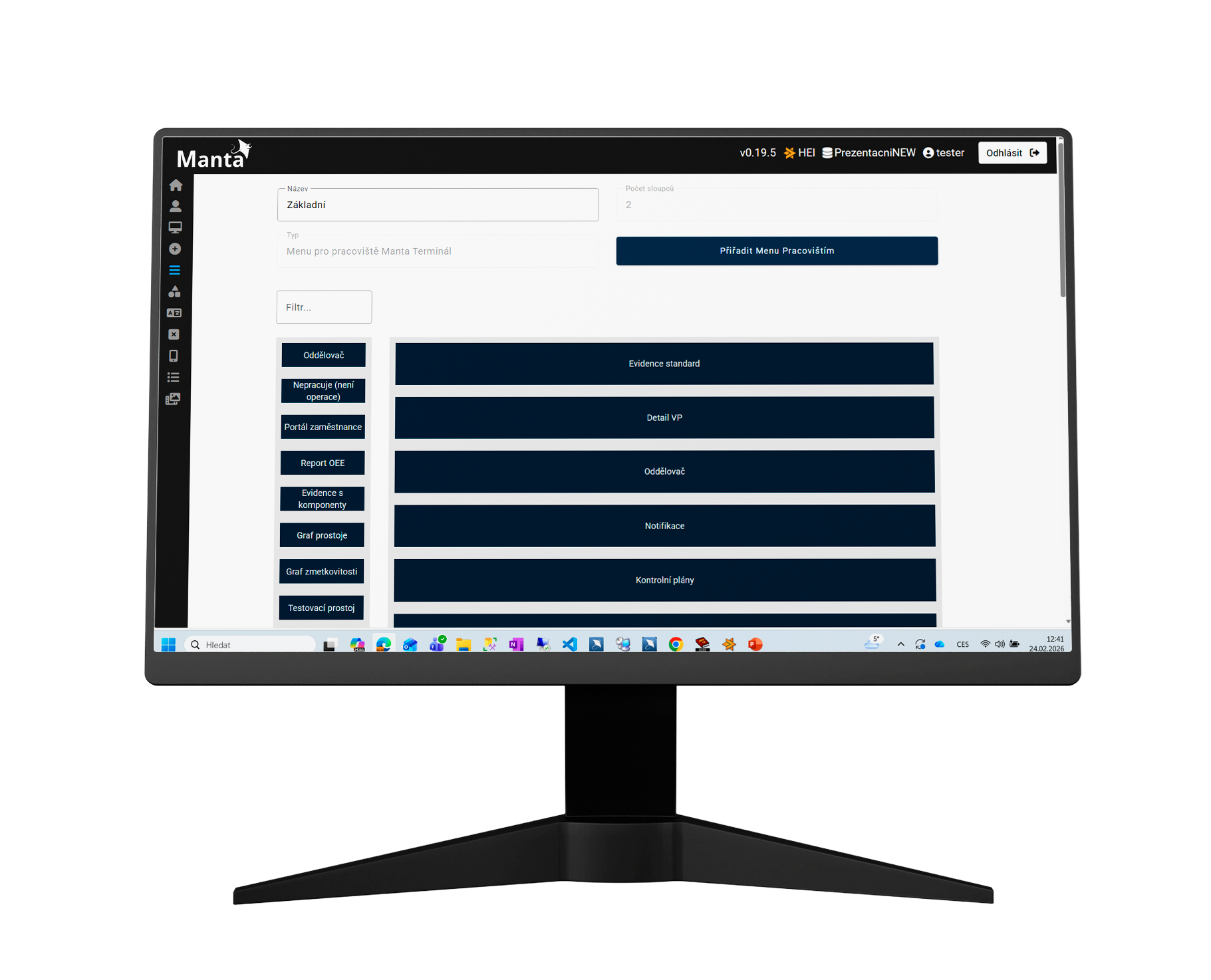 Manta – přizpůsobitelné zobrazení menu