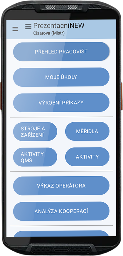 Manta Asistent — seznam pracovišť a úkolů